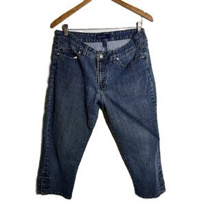 Anne Klein AK Jeans Bleecker Capri Cropped Blue Denim Women’s 16 Regular
